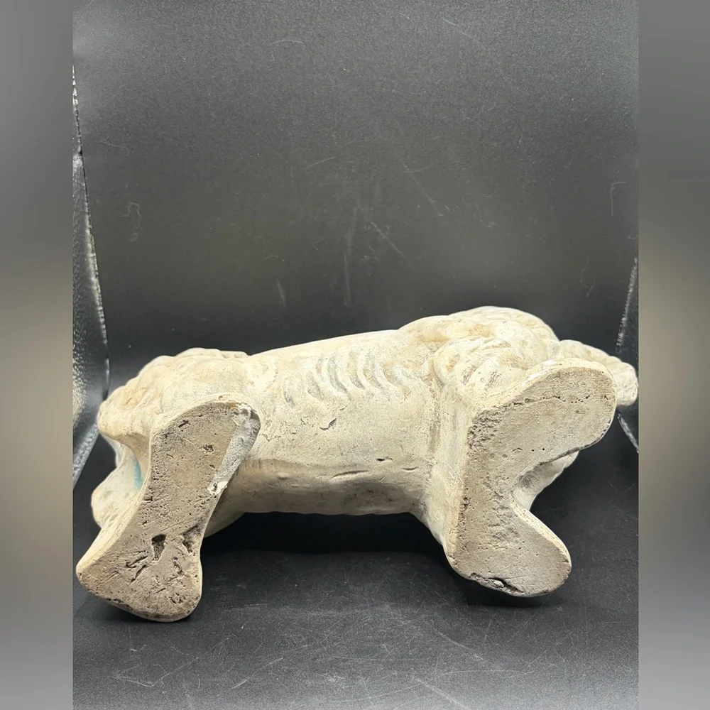 Vintage Pekingese Dog Carnival Chalkware Multicolored Statuette Figurine Figure